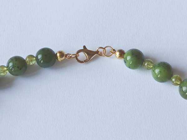 nephrite jade and peridot necklace-